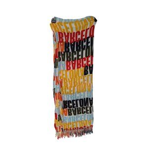 ROBIN RUTH WHITE/MULTICOLOUR LONG Barcelona Scarf  One Size